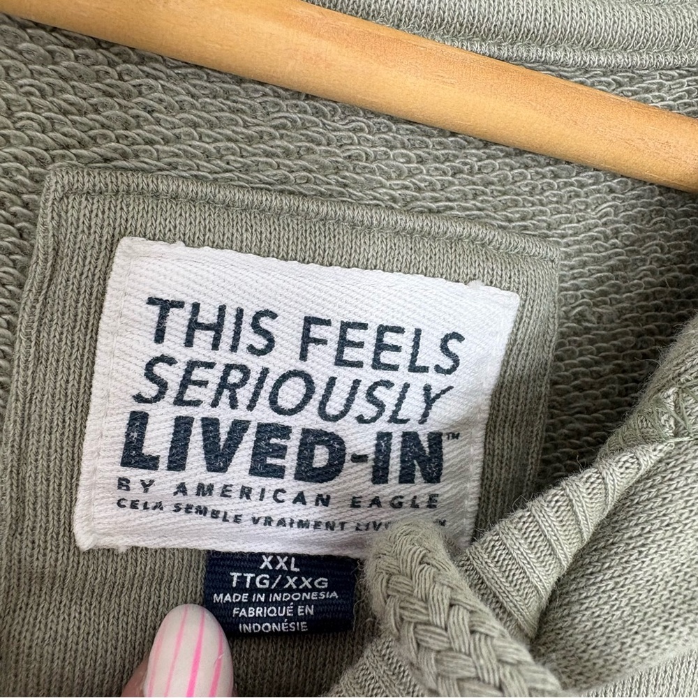 American Eagle Outfitters Olive Hoodie Dress - Picture 5 of 9